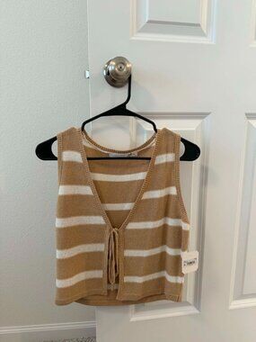 Alter'd State Striped Front Tie Top Medium NWT